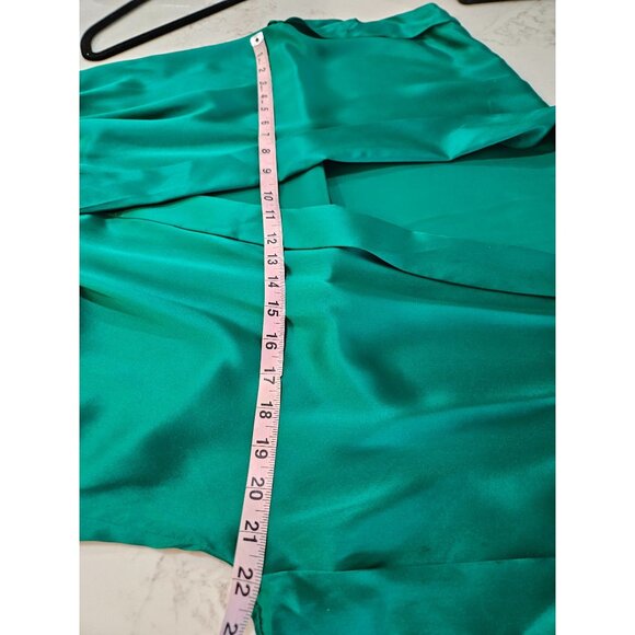Amanda Uprichard NY Top Body Suit Large Silk Wrap Emerald Green Holiday Top - Picture 6 of 12